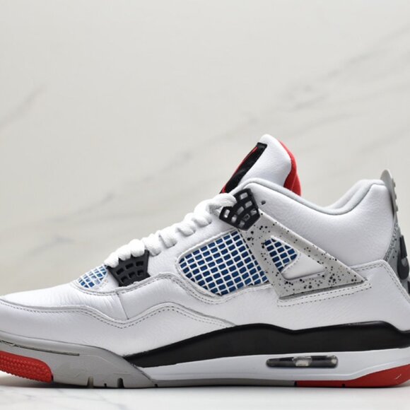 Jordan Air Jordan 4 Retro Red and Blue Mid-cut Retro Casual Sports Basketbal - Picture 6 of 8